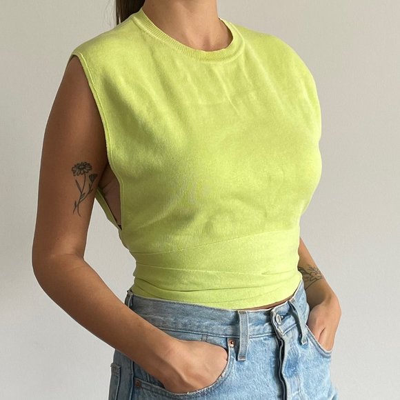 Open back knitted Zara top, fits to S-M (US 6-8) - Picture 1 of 8
